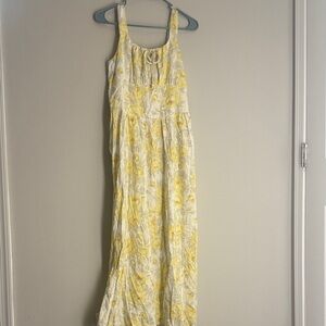 Floral Yellow and White Maxi Dress